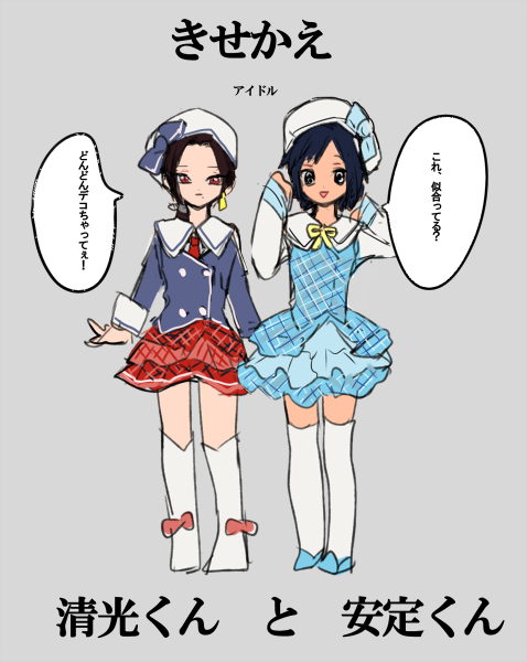 きせかえたやつ※女装、清光と安定 