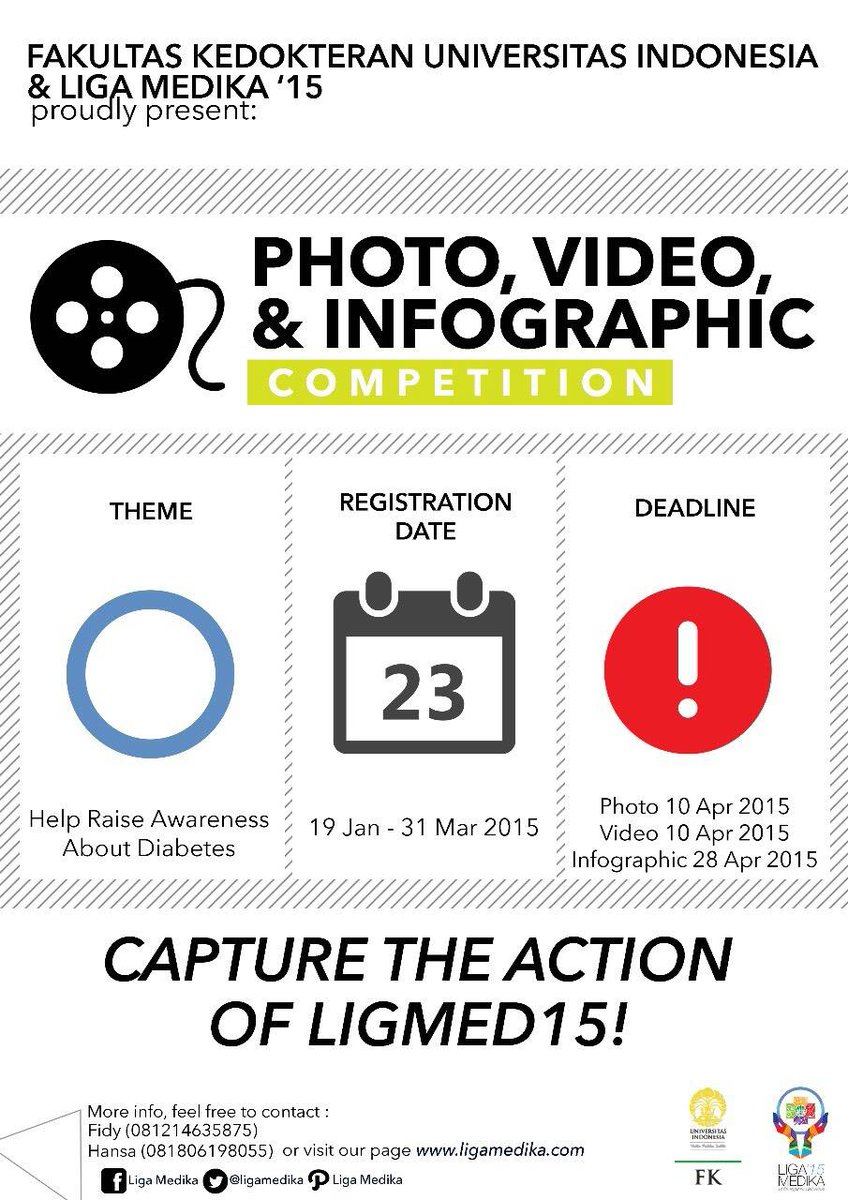 Registration : at ligamedika.com
[till 31 March 2015]
Hurry up and get total prizes 5 million Rupiah!!