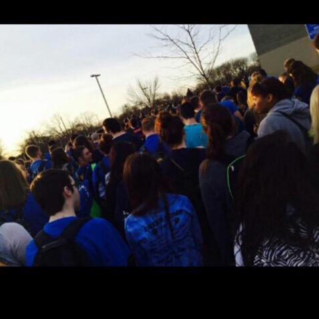 GCRage's tweet photo. We're all here as one big family mourning the loss of our fellow cougar. #FlyHighAndrew 💙 http://t.co/v2w6hc3iso