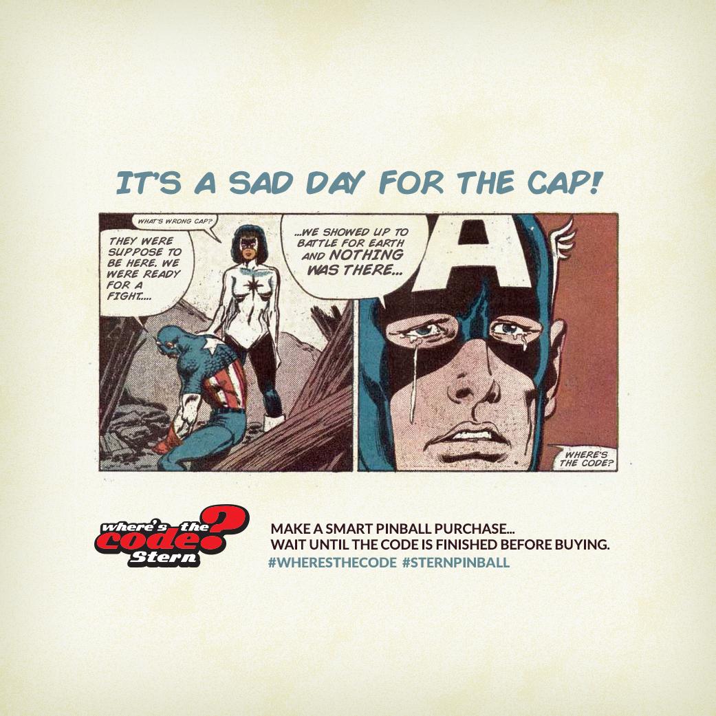 whereisthecode's tweet image. Sad day for the Cap! #wheresthecode