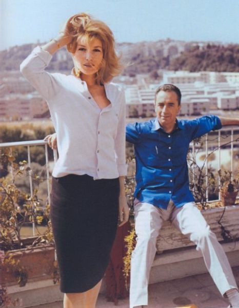 CCinephilia's tweet photo. Monica Vitti and Michelangelo Antonioni. http://t.co/tjccuZIk7K