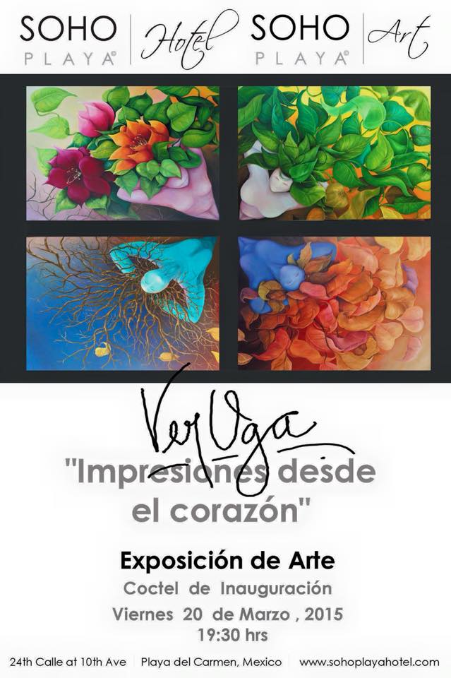 YOAMOPLAYARADIO's tweet photo. 20.03.2015 @SohoPlayaHotel la artista @Ver_Uga "impresiones desde el corazón" exposición de arte 24C/10AV @YoAmoPlaya http://t.co/t9uY2iHv84
