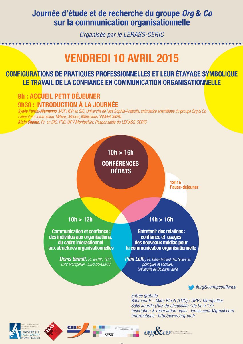 LerassCeric (@lerassceric) on Twitter photo JE #Org&co 10 Avril - Travail sur la confiance en communication organisationnelle <a href="/univpaulvalery/">Université de Montpellier Paul-Valéry</a> JE #Org&co 10 Avril - Travail sur la confiance en communication organisationnelle <a href="/univpaulvalery/">Université de Montpellier Paul-Valéry</a>