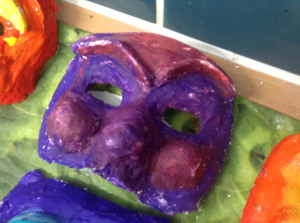 ArtBase's tweet photo. Great mask making today! Well done Sharks class and Crocodiles!  http://t.co/IwxGxL3nqD