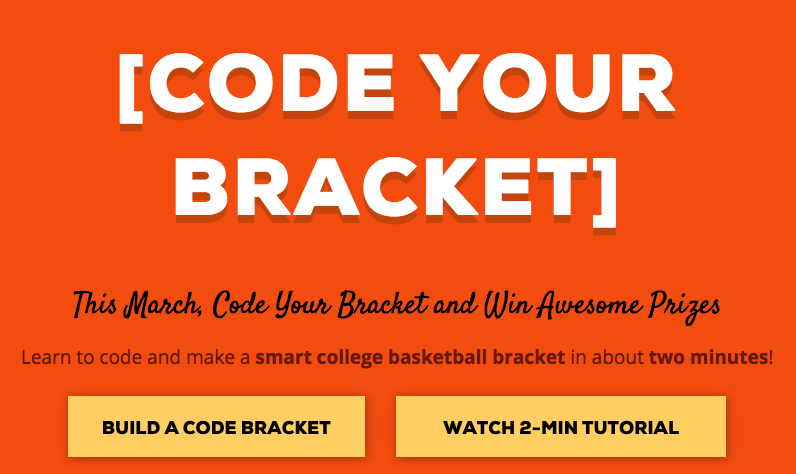 CodersBracket's tweet photo. Coder's Bracket is back! Code your March Madness bracket and win awesome prizes: https://t.co/cPjUb8lI4C http://t.co/zEPMDB1hkY