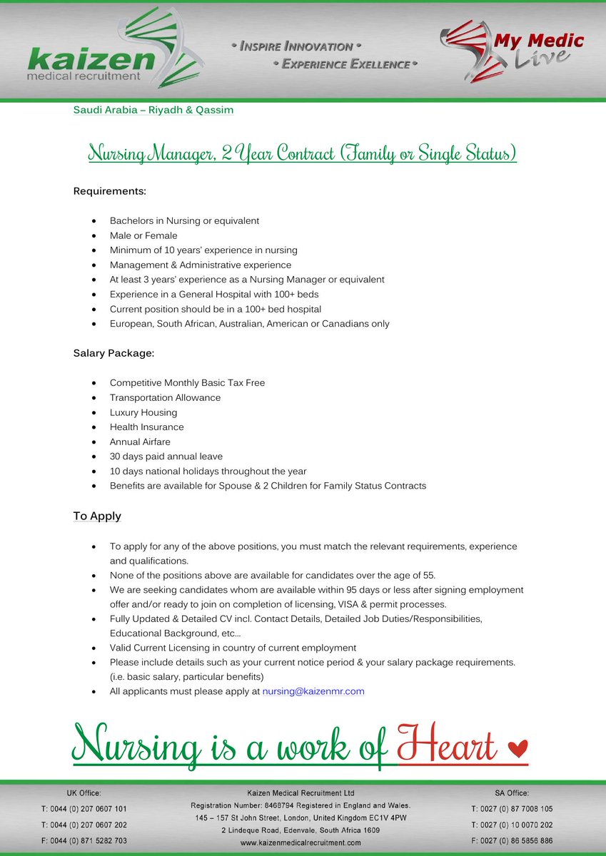 KaizenMedRec's tweet photo. #NursingManager #Jobs #Nurse #NurseLife #Healthcare #TweetMyJobs #HCSM #HCSMSA #Nursing #NursingCounts #Gulf http://t.co/Z3l8c6IMG4