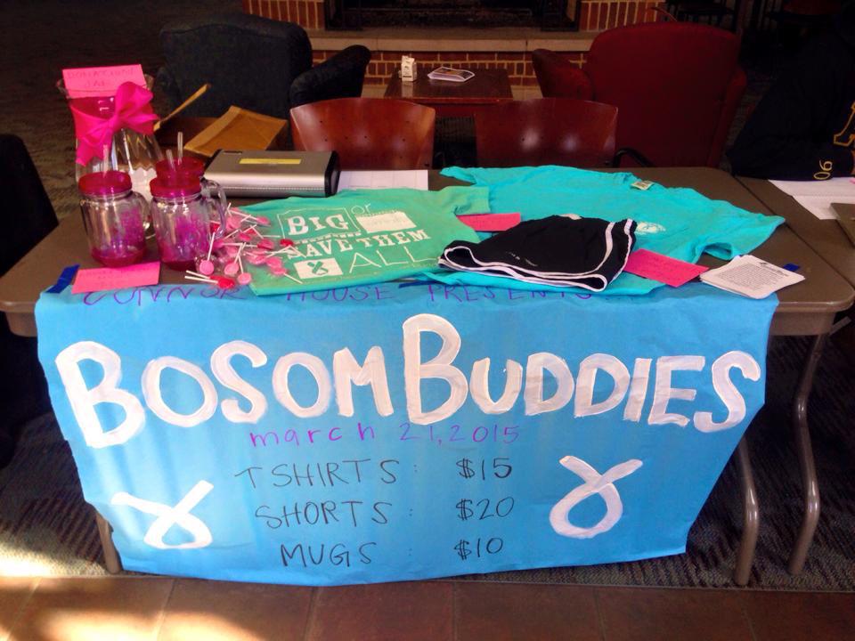 Stop by our table at the Union to stock up on your Bosom Buddies gear!