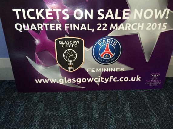 scottsas's tweet photo. This Sunday @UWCL 1/4 final @GlasgowCityFC v Paris St Germain 405pm at Airdrie. #teamcity Please support and RT http://t.co/RwLAhpw4pg
