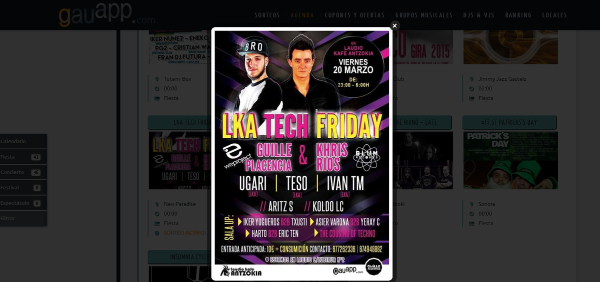 gauapp's tweet photo. Artistazos en @LKATECH_ con @placenciaguille + @KHRISRIOS_BLUM entre otros y SORTEAMOS 3 ENTRADAS! RT y FOLLOW! http://t.co/dUZMGFu7OS