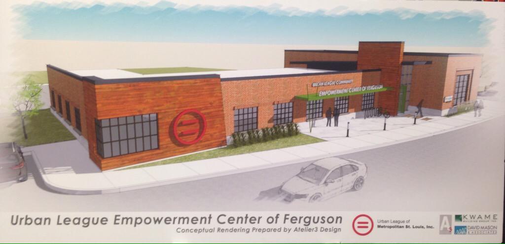 JohnKellyKSDK's tweet photo. Plans for the Ubran League's Empowerment Center of #Ferguson to be built on QT site. @ksdknews http://t.co/0JMe21AD9F