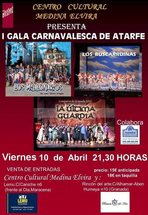 CarnavalAtarfe1's tweet photo. @fetrumpet @TomasAtarfe @CarnavalCadizTV @LuciaDeFanti @rosillespejo @ElPelotassoSNTF últimas entradas a la venta!! http://t.co/Xm2IitgoIS