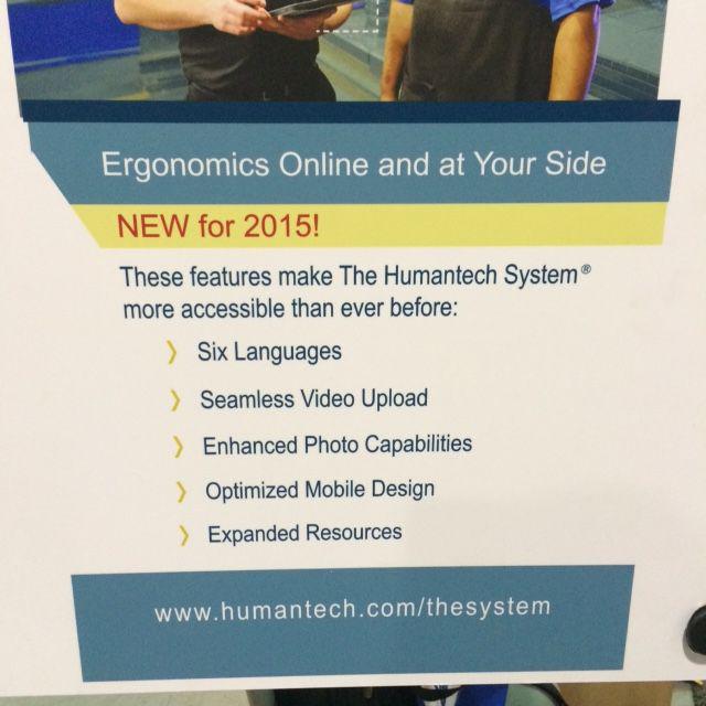 Visit us at #AEC2015 to see what's new with The Humantech System 
<a href="/GOErgoIIE/">goergoiie</a> <a href="/MallonHumantech/">James Mallon</a> #ergonomics