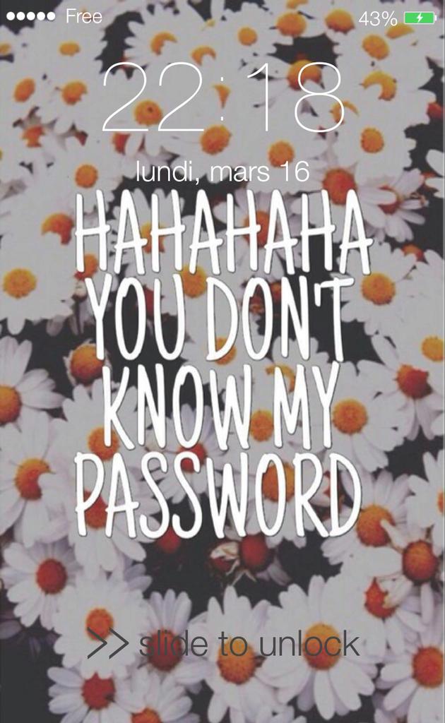 wallpapersgoal's tweet photo. «You don't know my password !» #lockcreen RT if you want it http://t.co/xP3HHKPWOY