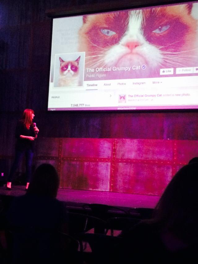 InvenioMS's tweet photo. The anatomy of viral content with @dayroth @marketo #MarketoSXSW #SXSW #Grumpycat http://t.co/p93uJ1ubXA