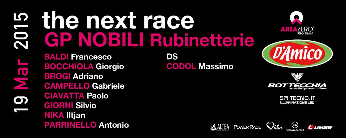 Next Race <a href="/AreaZeroProTeam/">Area Zero D'Amico</a> #GpNobili GoGoGo!!!