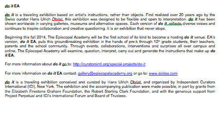 susancoote813's tweet photo. @muralarts join us? Students have questions! #doitEA @doit_INTL Twittr convo #artnotart 3/17 1:20 EST @EA_ARTHISTORY http://t.co/pcPfHlXbXw