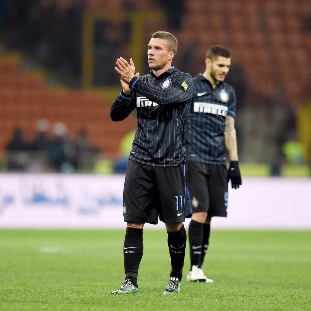 Lukas Podolski Com Pa Twitter Unfortunately We Drew Yesterday It Wasn T The Result We Want Hopefully More Lucky Next Match Poldi Inter Http T Co C1ou8ubijg