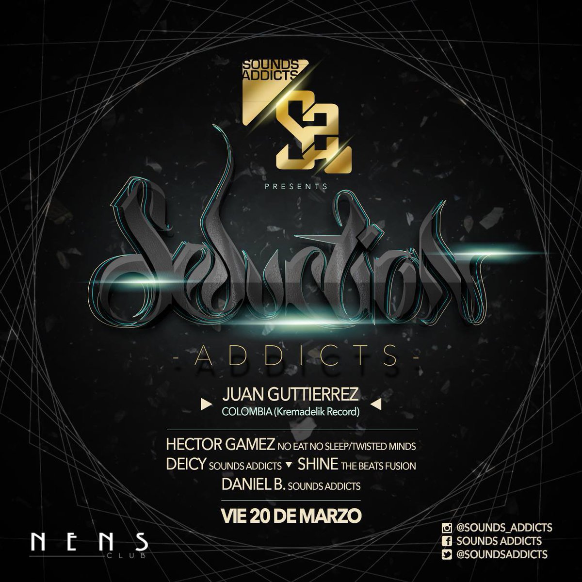 SoundsAddicts's tweet photo. NOS VEMOS ESTE VIERNES 20 EN #NENSCLUB
@ZonaPoint @francisef @Rumbacaracas @GentElectroniVE @deisy_cardenas1 @VMusicE http://t.co/SXepxMqJKv