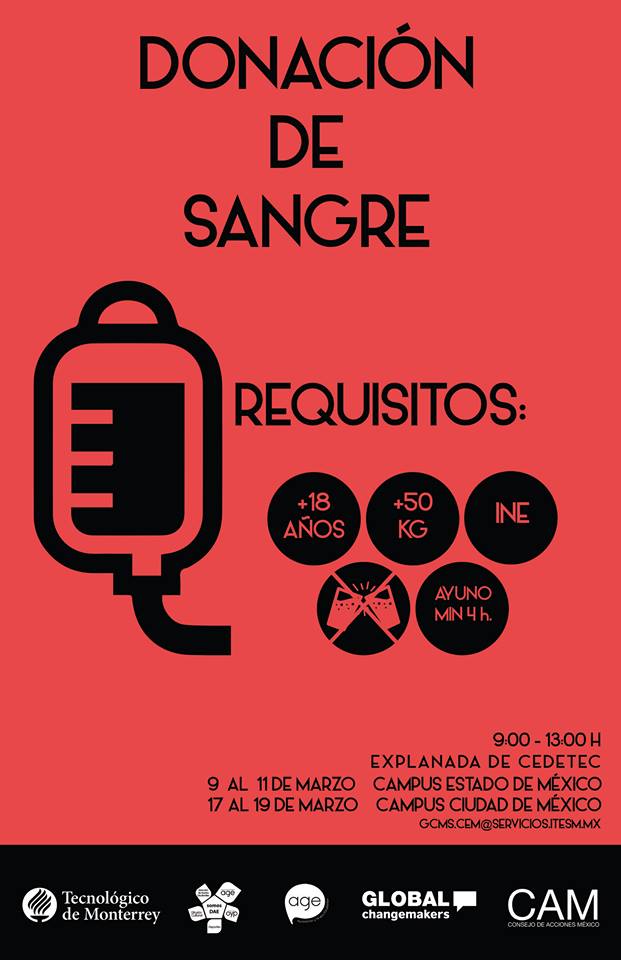 Tec_CCM's tweet photo. Súmate a nuestra campaña del 17 al 19 de marzo ¡Tu colaboración puede salvar muchas vidas! @camccm http://t.co/tisd7dlYMw