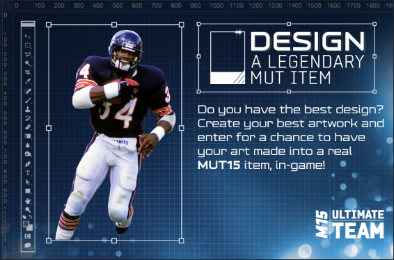 EASPORTS_MUT's tweet photo. Have you ever wanted to design a Madden Ultimate Team 15 item? Details here: http://t.co/LOtFXIScTa http://t.co/1XNYaZyhKF