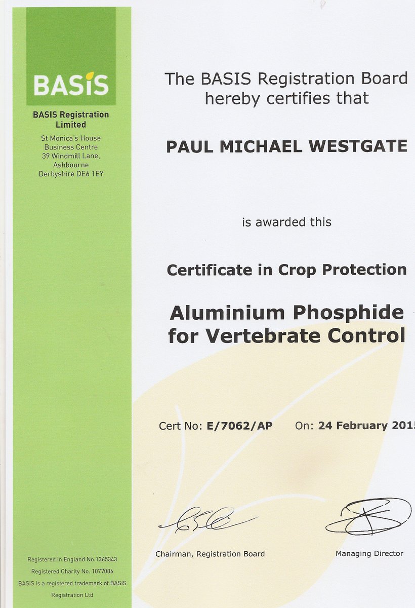 westgatepest's tweet image. Now Certified for training those who wish to continue selling Al Phos post Nov. 2015. #anotherstring