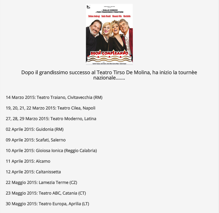 deborag90's tweet photo. http://t.co/qtOr6Fvsml

#BuonCompleanno #ManuelaVilla #Teatro #Tournèe #Commedia

@Anna87859389 @ABManagement1 http://t.co/ScqyTqYDZD