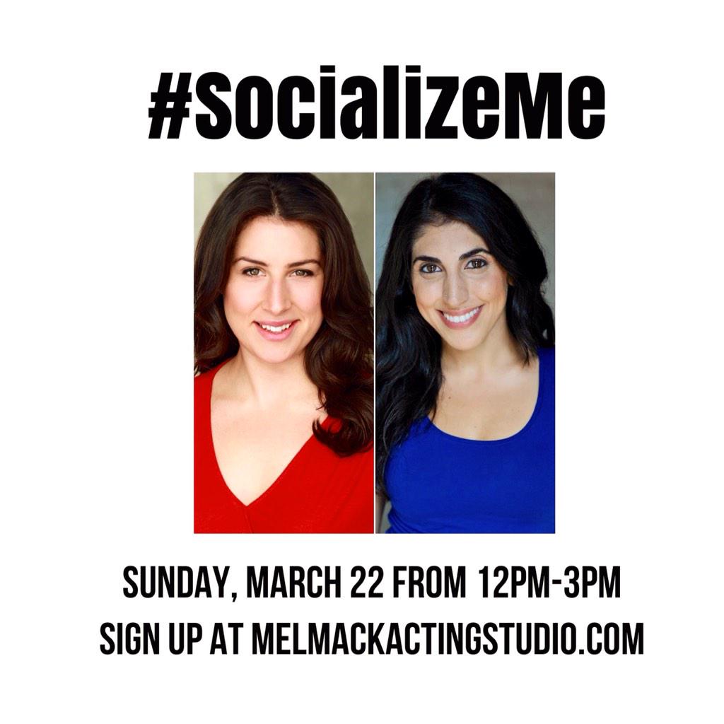 MelMackStudio's tweet photo. Learn how to effectively market yourself in our next #SocializeMe class with @JenGFlanagan and @PegahRashti! #actors http://t.co/oSm3N0fklq