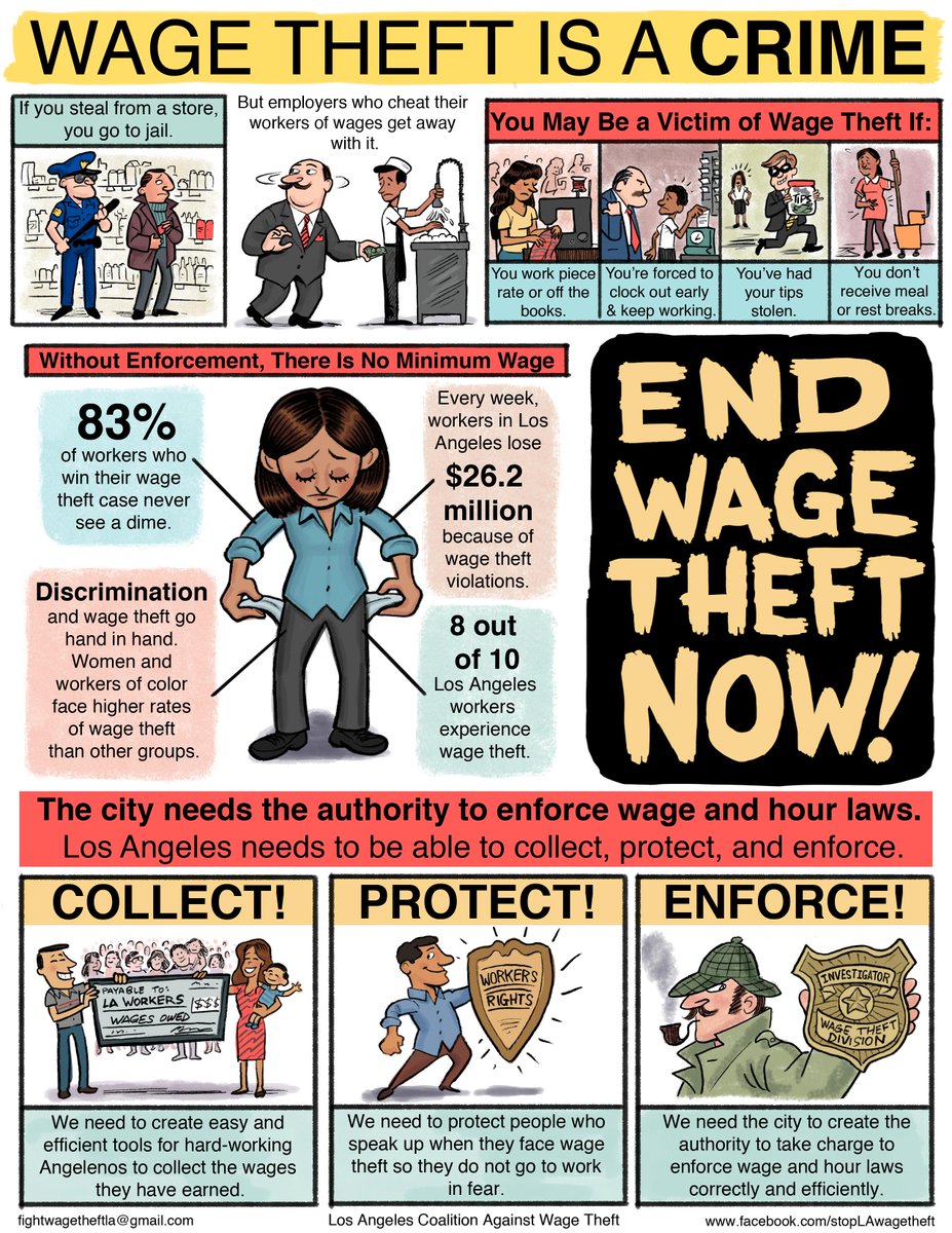 lawcnetwork's tweet photo. Wage Theft is a Crime! 8 out of 10 workers in LA has experienced some form of wage theft! http://t.co/sG2g1n5JpQ