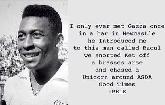 TNLdotcom's tweet photo. Pele on meeting Paul Gascoigne http://t.co/pdkQfGyJt8
