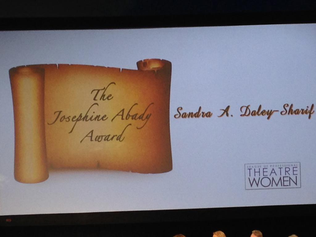 AngeloHeimowitz's tweet image. The Josephine Abady Award goes to an incredibly deserving woman...Sandra A Daley - Sharif @SandraDaley @WomenArts