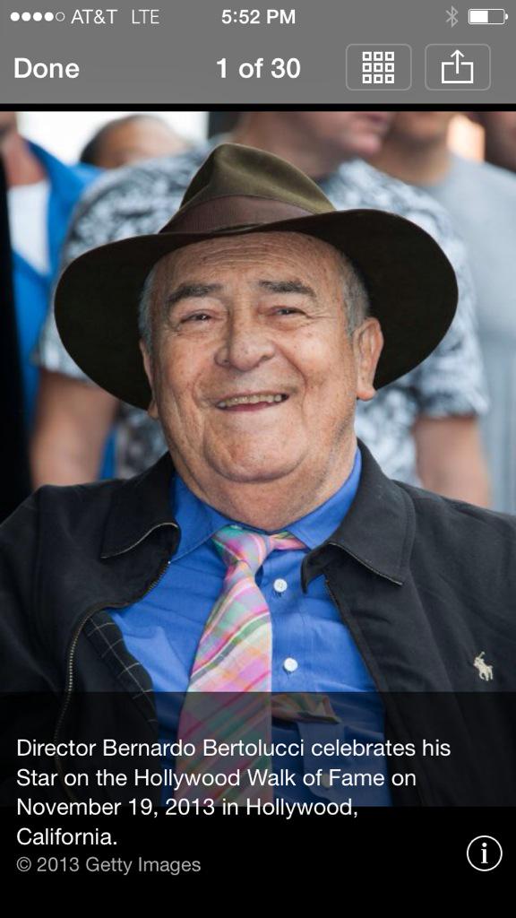 Happy Birthday, Bernardo Bertolucci, you great man & great filmmaker!! Such an honor to work w/you on 