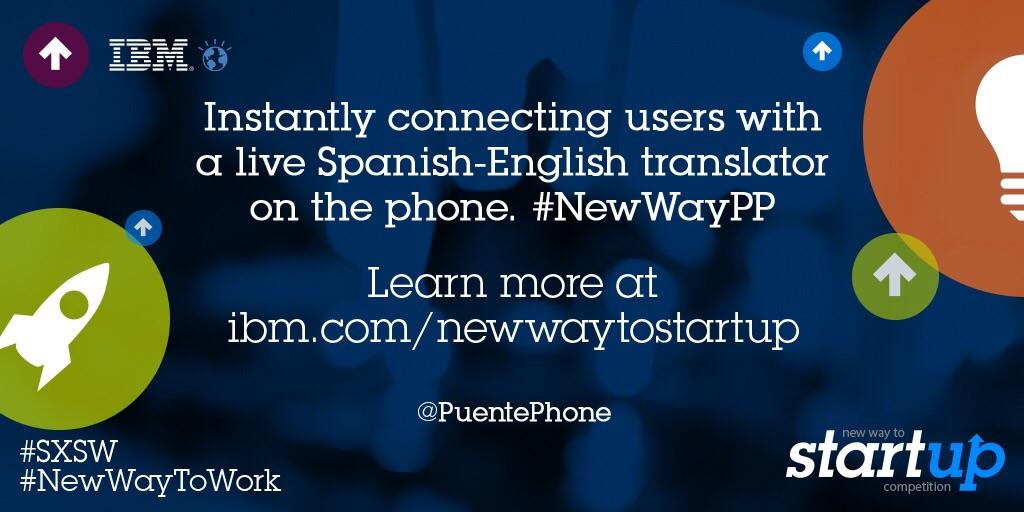 HCLDigital's tweet photo. Spanish-English phone translator. That's what @PuentePhone provides. They show us a #NewWayToWork at #SXSW. #NewWayPP http://t.co/cJO6iWGCVp