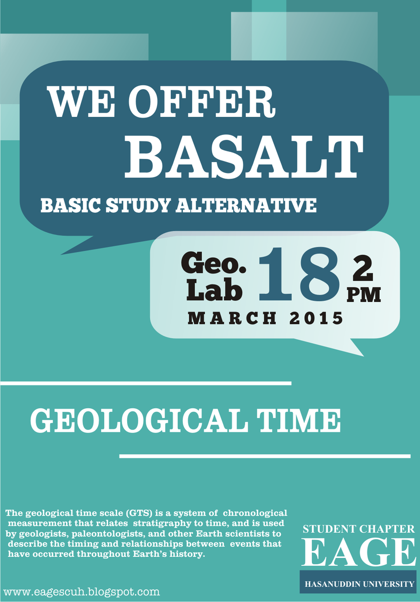 eagescuh's tweet photo. Our BASALT again will be held on Thursday on 2:30 PM at Geo.Lab. Come and Join with us

#EAGESCUH
@EAGE_Global http://t.co/tSWYm87HGs