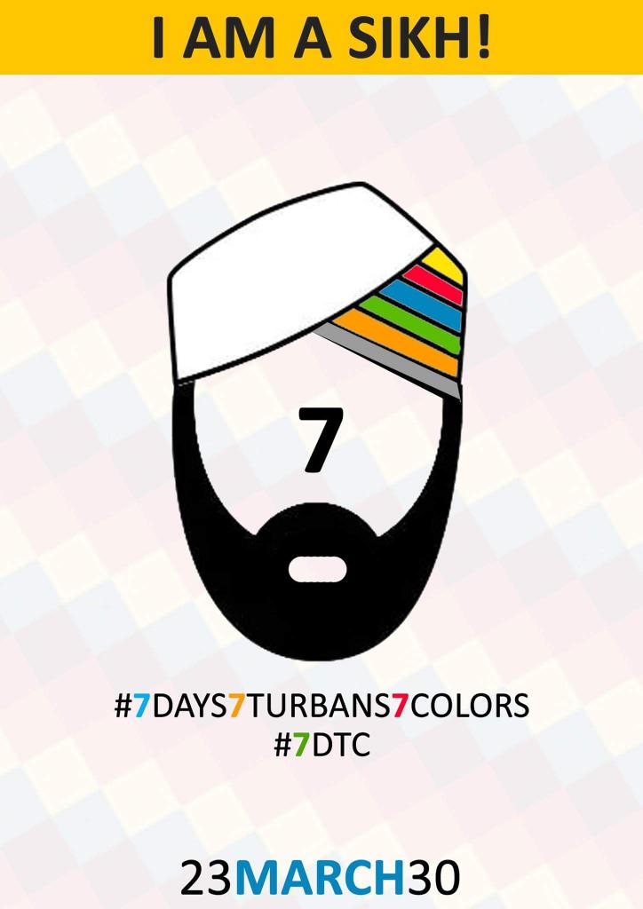 gurdevpasricha's tweet photo. Spread awareness &amp; create appreciation for Sikhs in your local communities #7days7turbans7colors #7dtc http://t.co/g6Bjd9dBTE