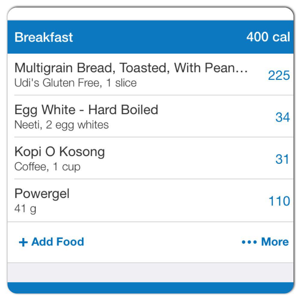 SerLuck's tweet photo. Everything in moderation. Power gel was consumed during the workout not breakfast ! http://t.co/x8ZgylEYou