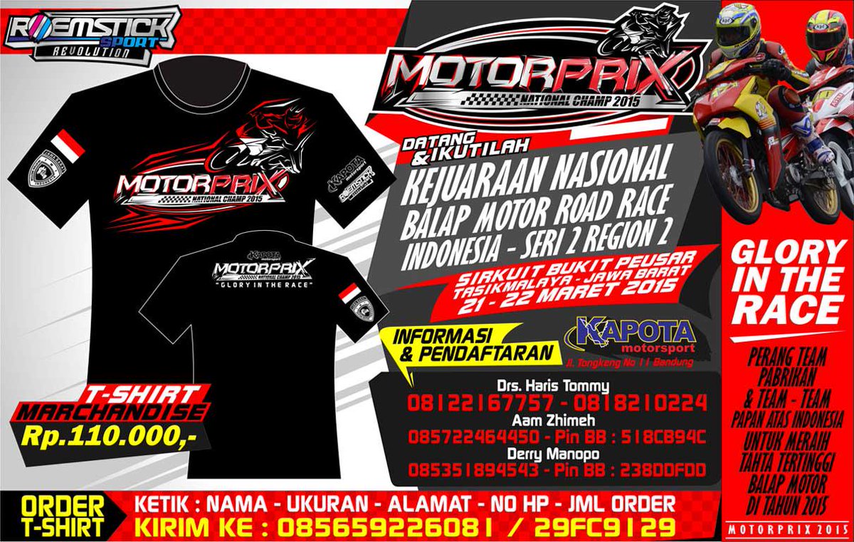 T-Shirt motorprix ready size S-M-L-XL buat yg mau order bisa langsungke 2985EC84 / 083820591996