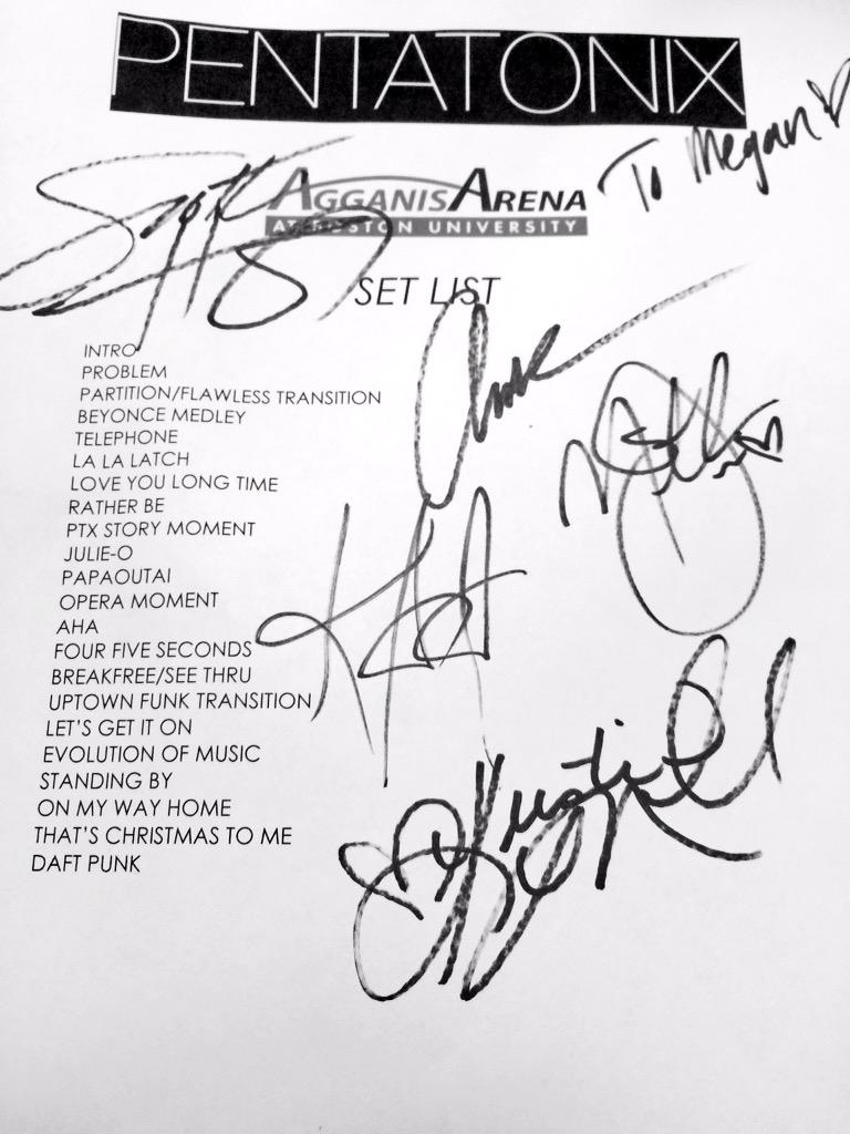 PTXofficial's tweet photo. Here you go, @meganboulanger! A signed virtual set list! ❤️ #PTXBOS #OnMyWayHomeProject http://t.co/iF51xx5mX5
