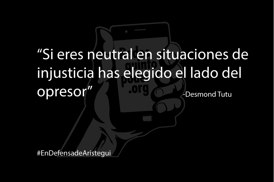 RQPidea's tweet photo. "Si eres neutral en situaciones de injusticia has elegido el lado del opresor" Desmond Tutu

#EndefensadeAristegui http://t.co/t2f7TXVuN9