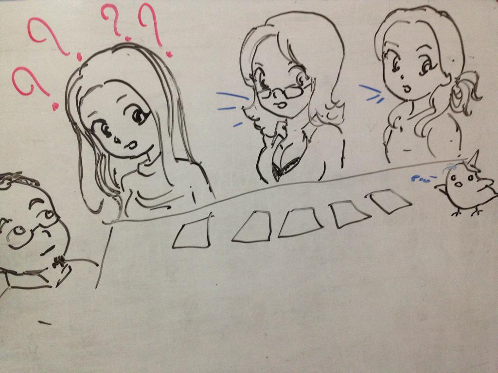 missyazhv's tweet photo. @Ravensdream7 nos dibujó a @elvivn @qwertyzu y a mi... ¿Adivinan cuál soy yo? 😁 http://t.co/5WO3oJsOyE