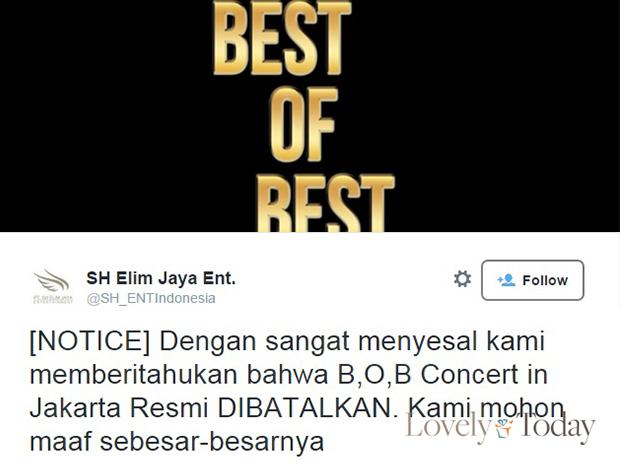topkpoptv's tweet photo. Tak Penuhi Target, Konser 'Best of Best in Jakarta' Batal http://t.co/xu96qyMhet @SH_ENTIndonesia http://t.co/4kHeGAEZ4F