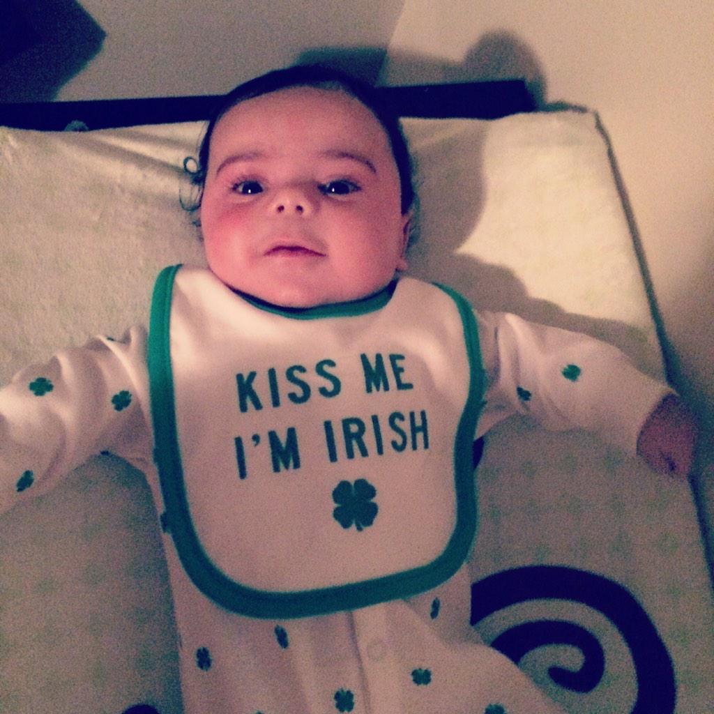 TinaBean85's tweet photo. Happy Saint Patricks Day from my 1/4 Irish baby! @CBJ_Matt http://t.co/ElsEFbENTw