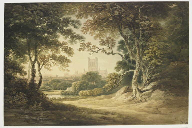 MuseeLouvre's tweet photo. Happy #StPatricksDay everyone ! To celebrate, here is a painting of Hereford Cathedral in Ireland, by Richard Sasse http://t.co/8PKjOitHpA