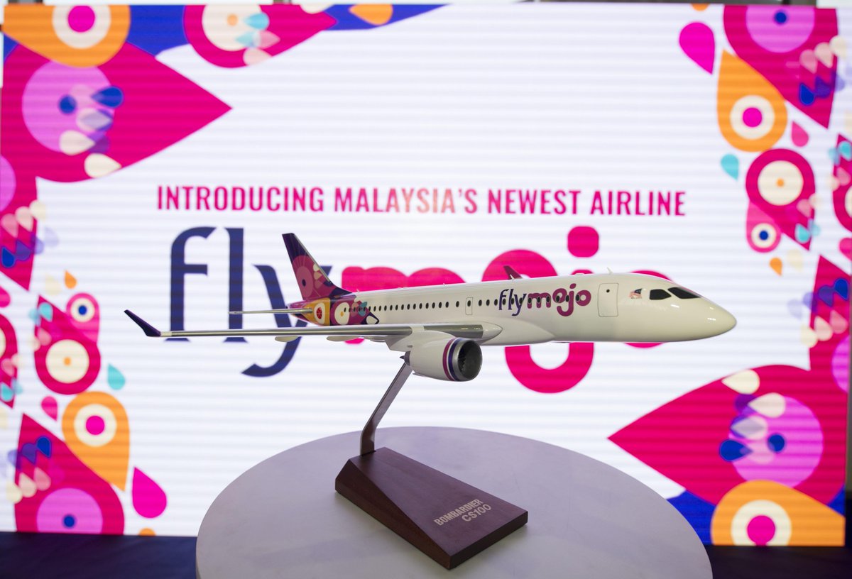 CanadaMalaysia's tweet photo. #Malaysia's newest airline, Flymojo featuring @Bombardier_Aero #CSeries aircrafts 
http://t.co/jv2w7l612V http://t.co/Rq7P3vrDVY