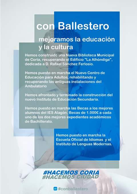 nngg_coria's tweet photo. Mejoramos la educación y la cultura #conballestero #hacemosciudad #hacemoscoria http://t.co/bpbBJWidqA