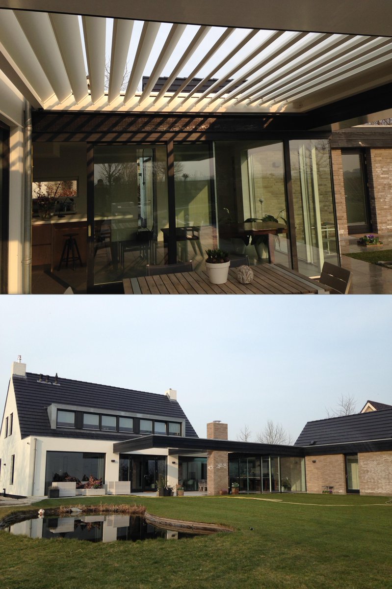 Verbouwing van woning B in Zevenbergen is bijna klaar. Het Renson lamellendak is gisteren geplaatst.