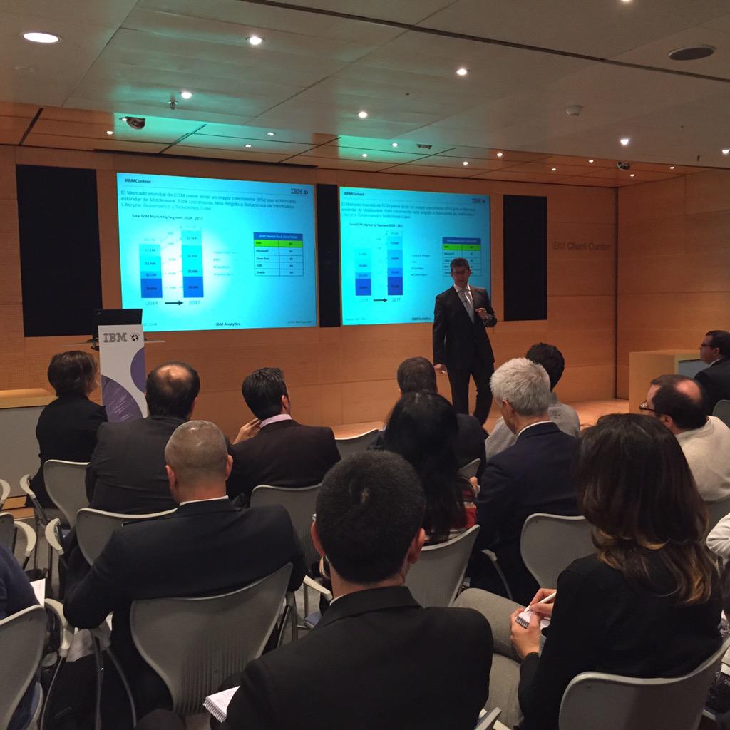InverDividendos's tweet image. Continúa @Goyojgomez la sesión de #IBMContent 2015 con una visión general de las Soluciones de Gestión de Contenido