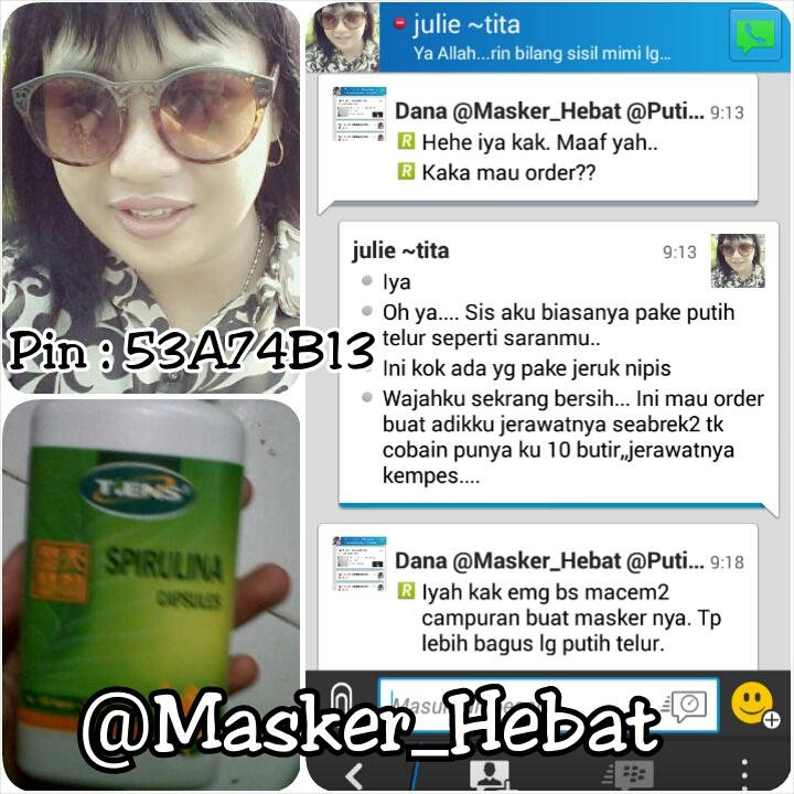 Masker_Hebat's tweet photo. Kak Juli &amp; adiknya langsung kempes Jerawatnya, Spirulina dikombinasikan putih telur. Wajah Mereka kembali Mulus ^^ http://t.co/SLgMvBtbjE