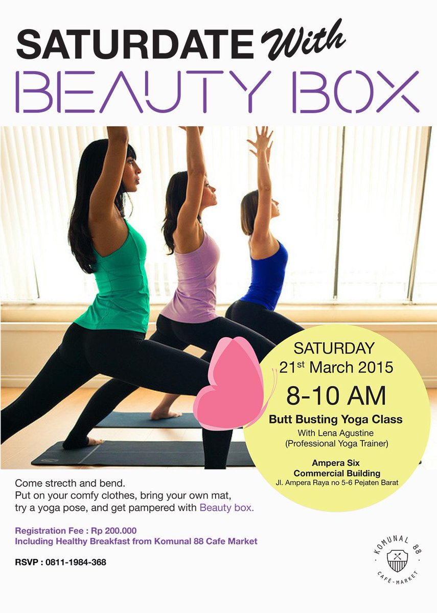 Butt Busting Yoga Class,Sat 21 Mar,8-10 AM @ Ampera Six Commercial Bldg.Fee 200K incl <a href="/Komunal88/">Komunal 88</a>  breakfast.Book now!