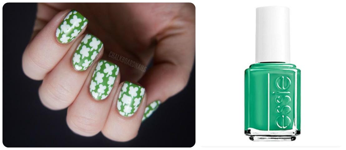 Happy St. Patrick's Day!! Ttry this lucky nail design using <a href="/essie/">essie</a> Nail Polish​ <a href="/Debenhams/">Debenhams</a> - £8!
