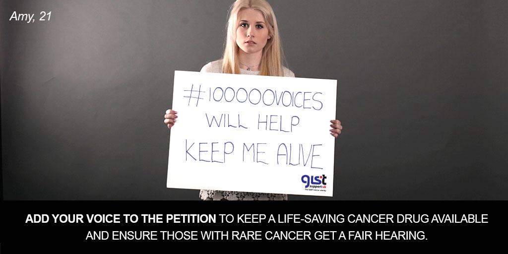 5000 more voices needed for GIST patients to be heard. Sign the petition today: bit.ly/100000voices #100000voices